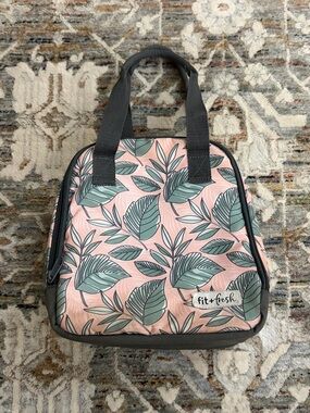 Pink and Green Floral Lunch Bag